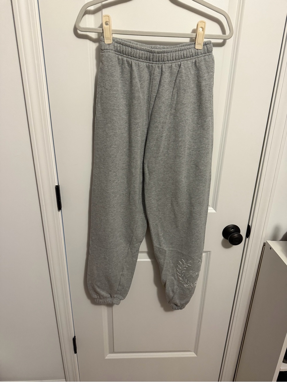 PINK Victoria's Secret Sparkle Heatrher Gray Sweat Joggers